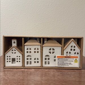 Hobby Lobby Fall 4 Piece Ceramic LED Light Houses